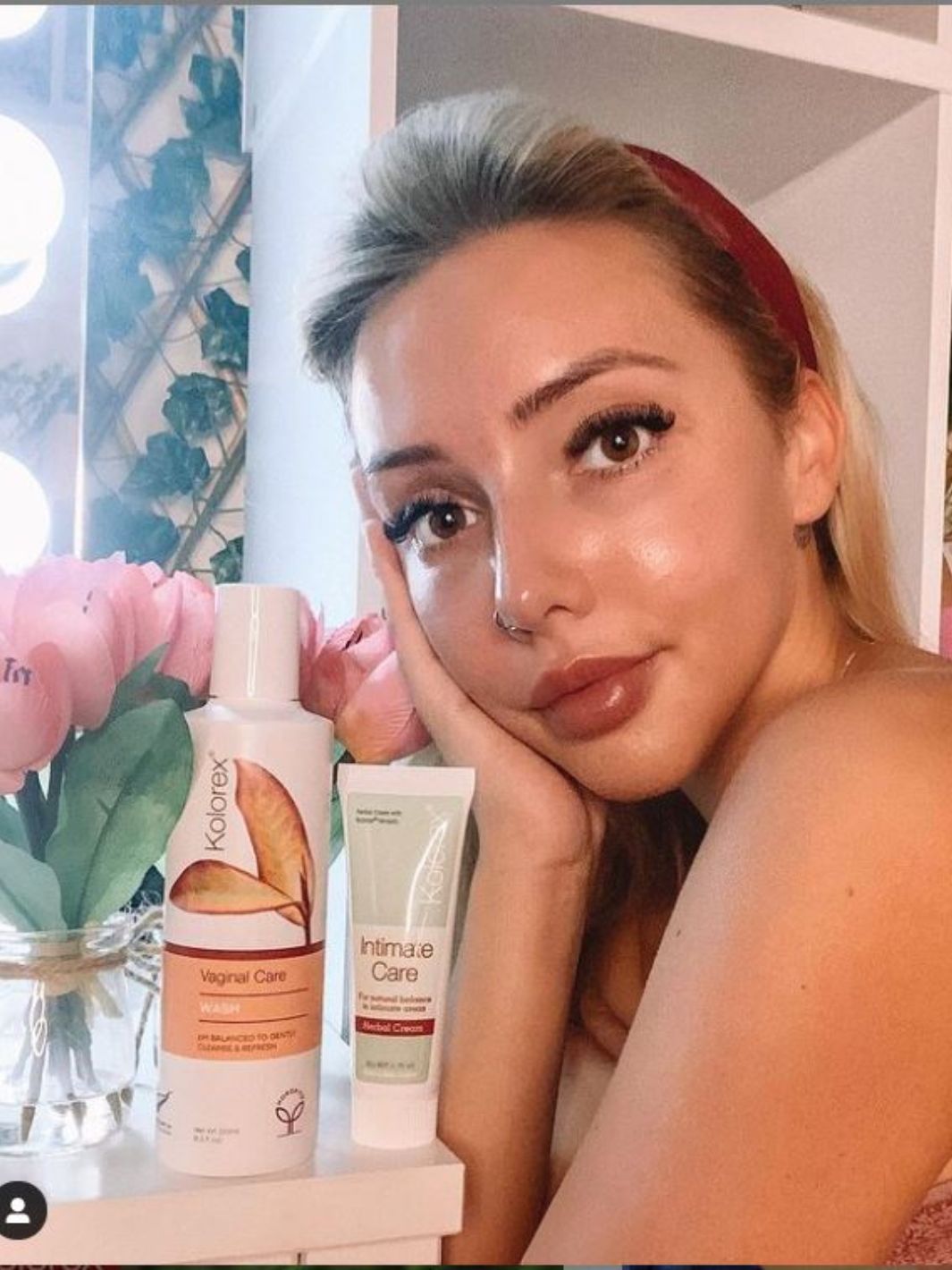 Influencer referencing Kolorex vaginal care products